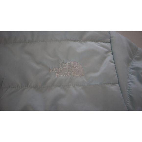 The North Face Sz 12-18 Months Ice Blue Mossbud Swirl Reversible Jacket $100 - Picture 11 of 16